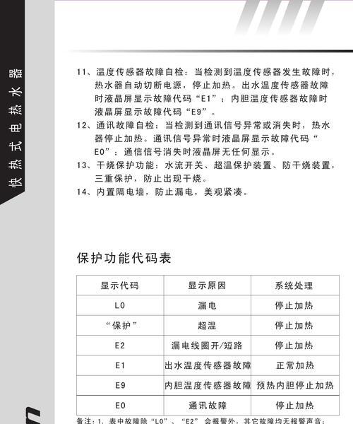 解读热水器显示E3故障代码的原因及解决方法（探索热水器故障代码E3的根源）  第1张