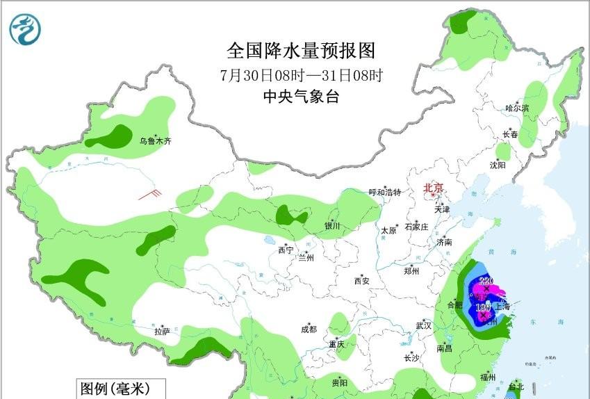 本轮强降雨中心已定，明日7月29号天气预报，暴雨大暴雨分布如下  第6张