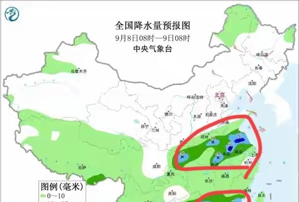 新台风已生成，新一轮强降雨凶猛来袭，明天8号大雨暴雨分布如下  第8张